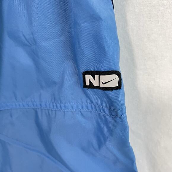VTG Y2K Nike Windbreaker Track Pants Mens M Gray Tag Baggy Wide Nylon Lined Blue - Picture 8 of 15